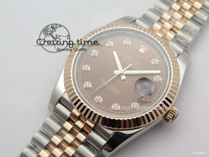DateJust Dial Jubilee On Bracelet Best RG Fluted Noob 1:1 41mm Wrapped A3235 Brown Edition 126303 Diam Bezel 1231